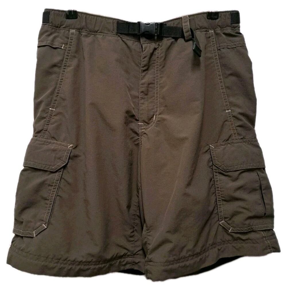 REI Shorts Mens Small S Brown 100% Nylon Cargo Belted UPF Hiking Outdoor